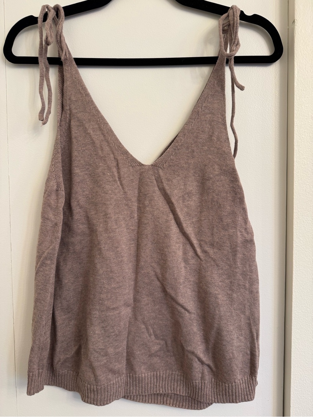 Splendid Mauve Tie-Shoulder V-Neck Knit Camisole